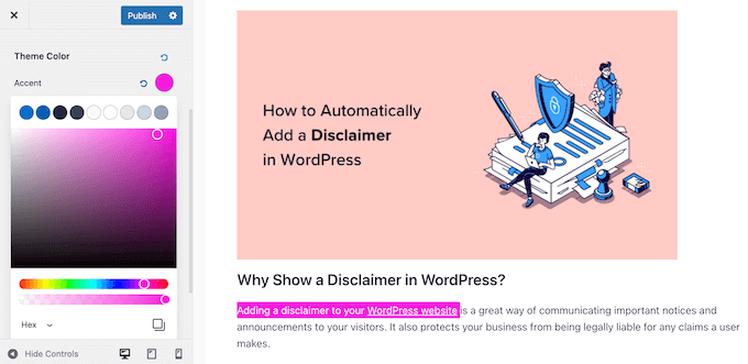 Changing the text selection color using the WordPress Theme Customizer Changing the text selection color using the WordPress Theme Customizer