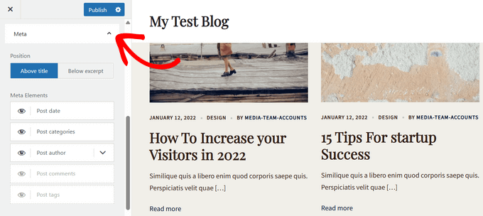 Adding post meta data using the theme's settings Adding post meta data using the theme's settings
