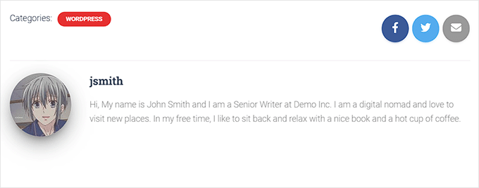 Preview of author profile with Gravatar Preview of author profile with Gravatar