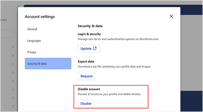 Disable Gravatar account Disable Gravatar account