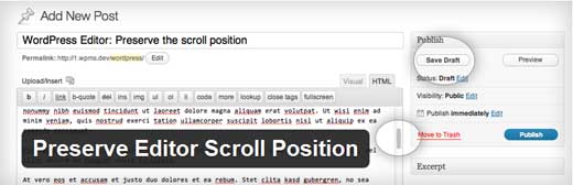 Scroll-Position des Editors beibehalten