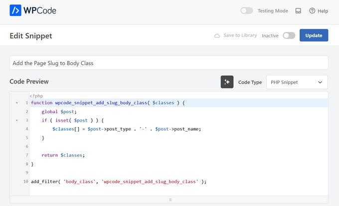 WPCode will automatically add the code snippet
