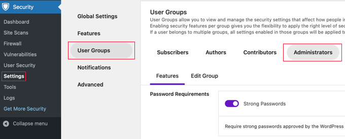 Change password settings in the future Change password settings in the future