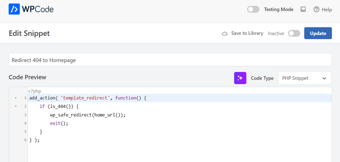 WPCode aggiunge automaticamente il codice per te