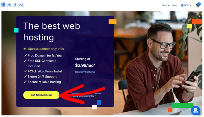Bluehost offer for WPBeginner readers