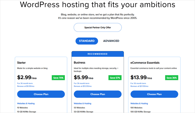 Bluehost Pricing Plans