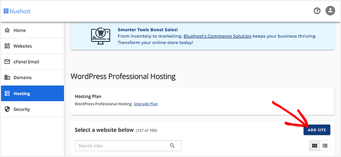Bluehost 1-klicksinstallation av WordPress