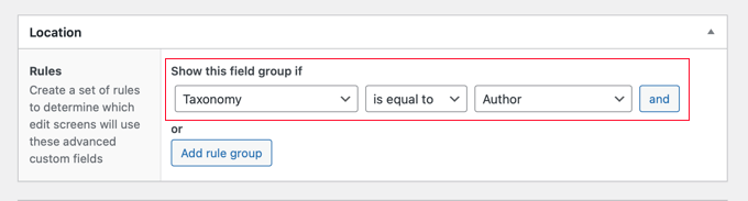 Local do Campo Meta Personalizado