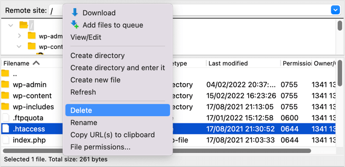 backdoorhtaccess .htaccessファイルを削除する