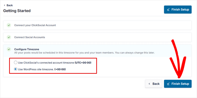 Finish ClickSocial setup