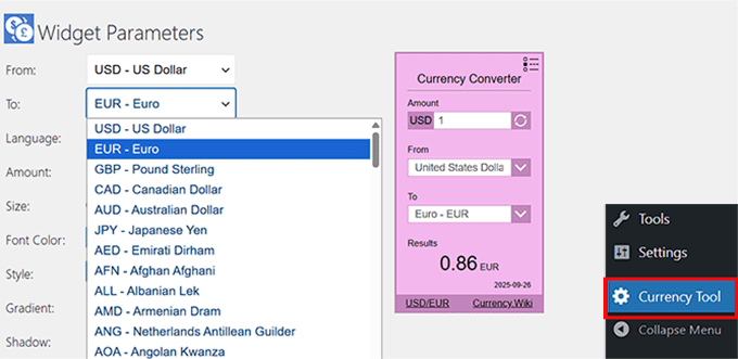 Choose a primary and secondary currency Choose a primary and secondary currency