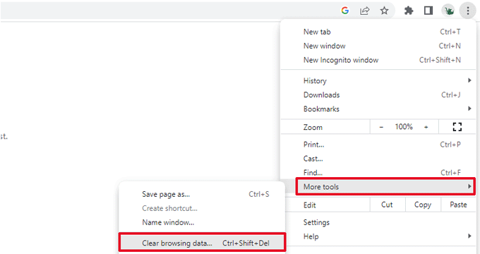 Clear cache Clear cache