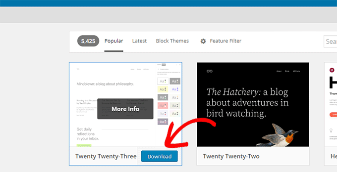 Download a default theme Download a default theme
