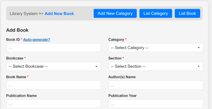 Kitap detaylarını girin Kitap detaylarını girin