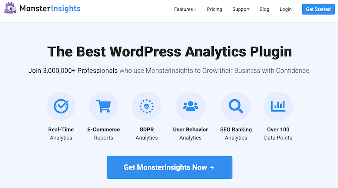 The MonsterInsights Google Analytics plugin for WordPress 