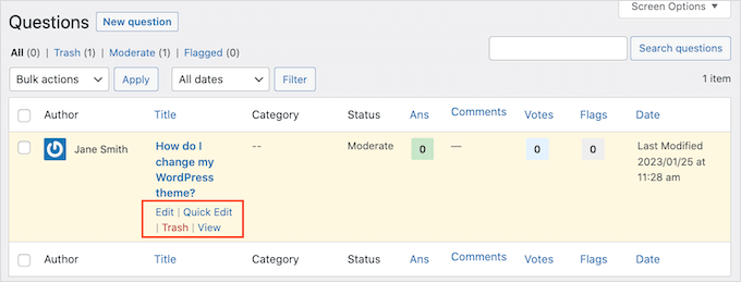 Approving questions and answers on a Q&A WordPress blog or website Approving questions and answers on a Q&A WordPress blog or website