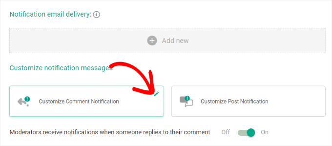 Click the pencil icon to edit notification Click the pencil icon to edit notification