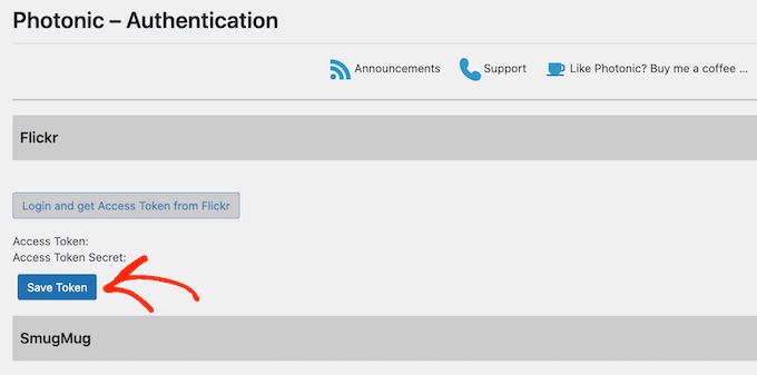 A Flickr access token A Flickr access token