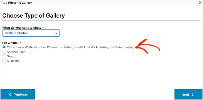 Using the default username Using the default username
