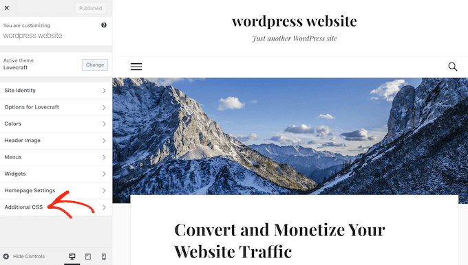 Agregando código usando el Personalizador de WordPress