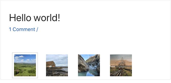 Flickr thumbnail previews on a WordPress website Flickr thumbnail previews on a WordPress website