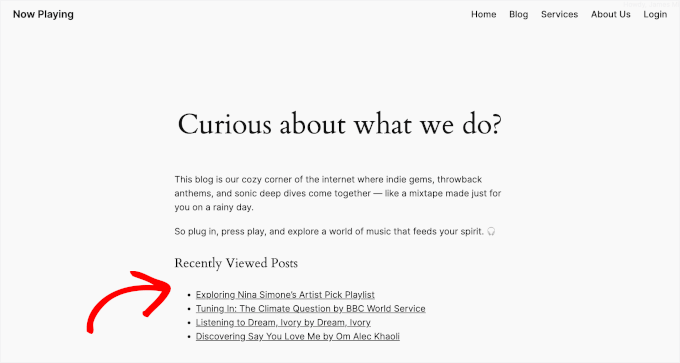 Last Viewed Posts on a live site