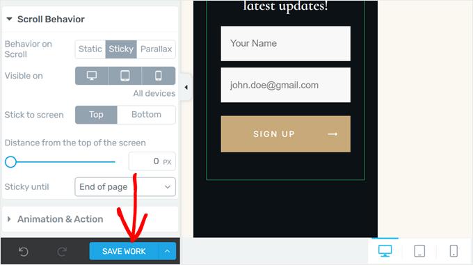 Saving your work in Thrive Architect Saving your work in Thrive Architect