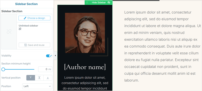 Sidebar customization options in Thrive Architect Sidebar customization options in Thrive Architect