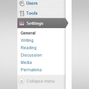 WordPress Settings Menu