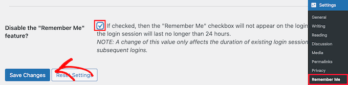 Dezactivare casetă de selectare Amintește-ți de mine