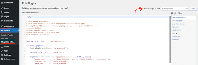 The WordPress code editor The WordPress code editor