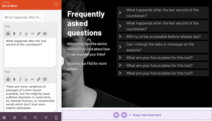 Fragen und Antworten zu einem Seitenlayout hinzufügen