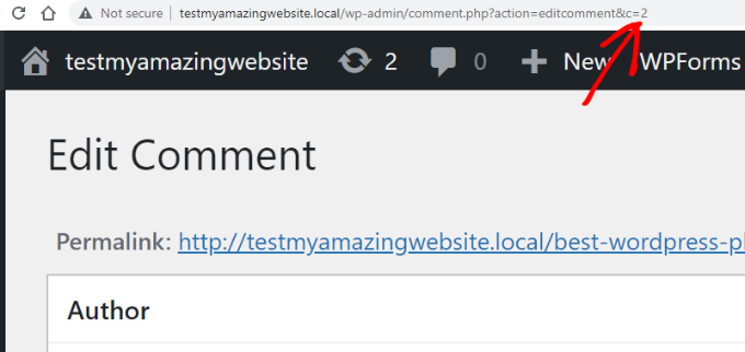 Ver el ID de comentario en la URL