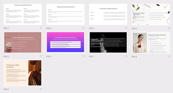 Professionell gestaltete FAQ-Vorlagen von SeedProd