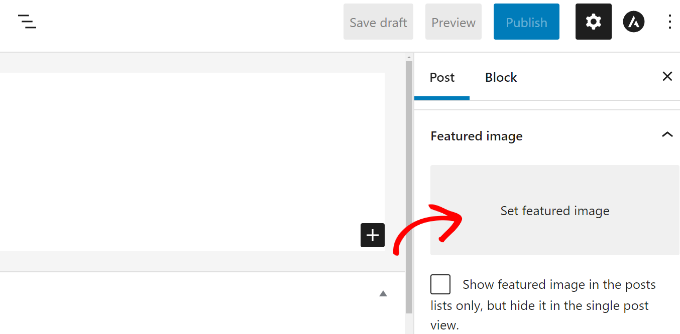 Adding a featured image in blog post Upload primary featured image in content editor