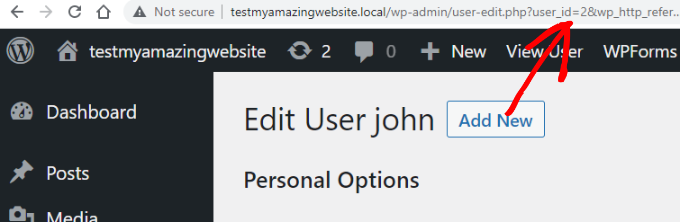 ID de usuario en la URL