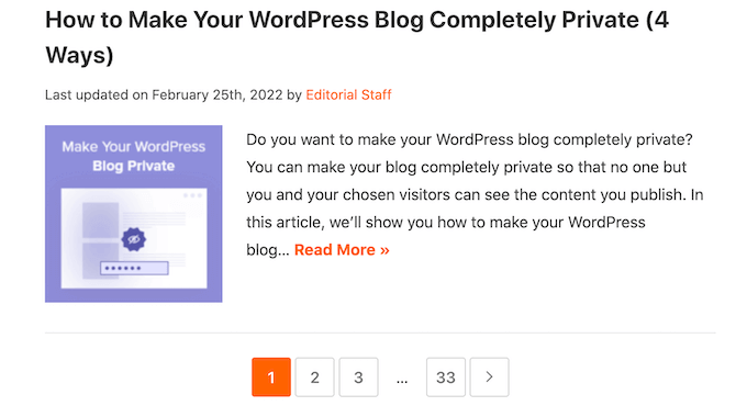 Numeric pagination links on the WPBeginner website Numeric pagination links on the WPBeginner website