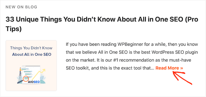 Ein Beispiel für das Anzeigen und Ausblenden von Text mit einem 'Mehr lesen'-Link