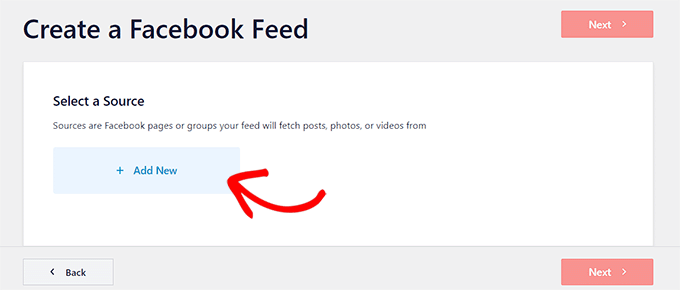 Faceți clic pe Adăugați un buton nou pentru a adăuga o nouă sursă