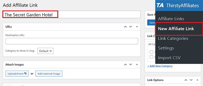 Add affiliate link name Add affiliate link name