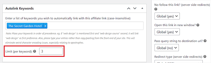 Add keywords for auto linking Add keywords for auto linking