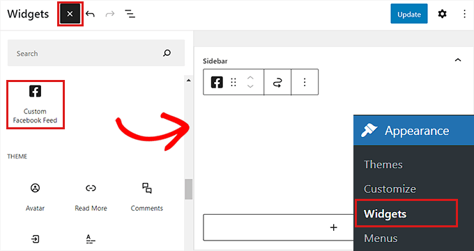 Adaugă blocul Flux Facebook personalizat în bara laterală