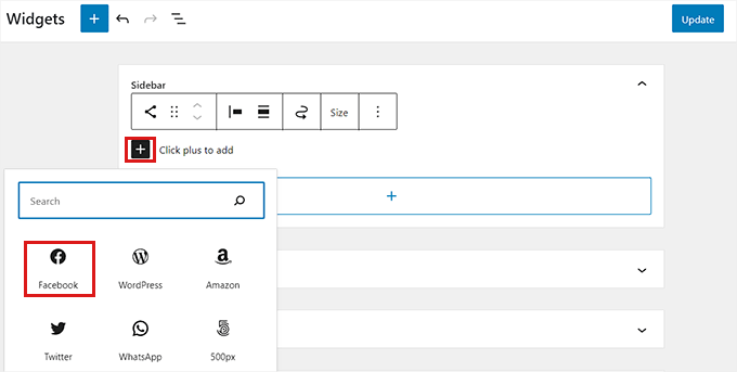 Adăugați butonul Facebook în bara laterală