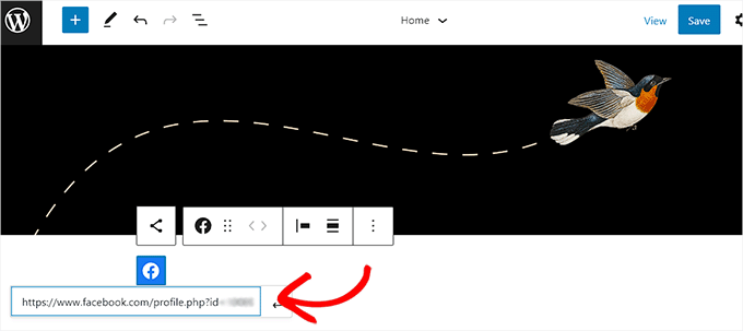 Adăugați URL-ul paginii Facebook în FSE