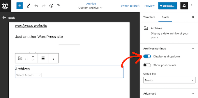 Displaying posts as a dropdown menu Displaying posts as a dropdown menu