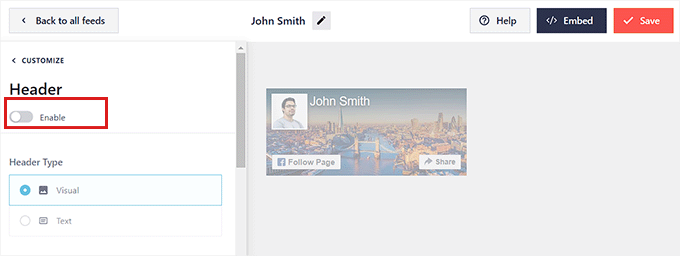 Dezactivează antetul