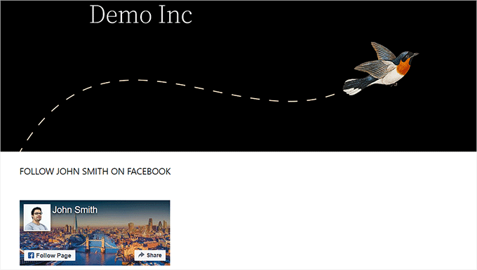 Previzualizare buton de urmărire Facebook în FSE