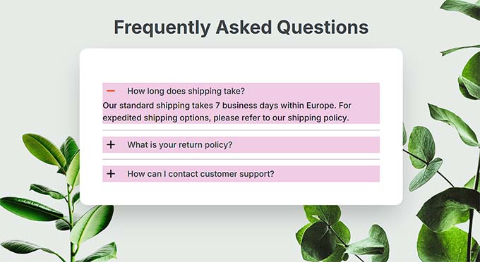 SeedProd FAQ accordion preview SeedProd FAQ accordion preview