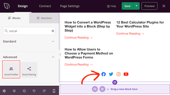 Adding social profiles to a custom page Adding social profiles to a custom page