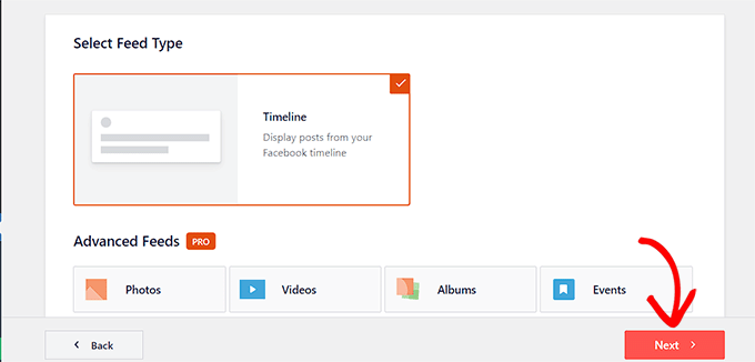 Selectați Cronologie ca tip de flux